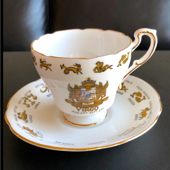 VIRGO Horoscope ‘Signs of the Zodiac’ Tea Cup & Saucer Birthday Aug 24-Sept 23 - Picture 9 of 9